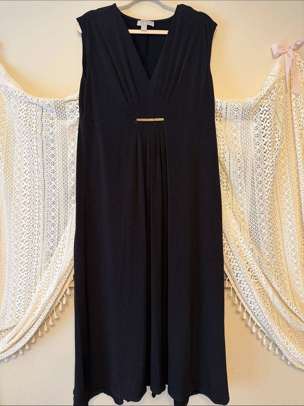 Michael Kors Black Sleeveless V-Neck Maxi Dress